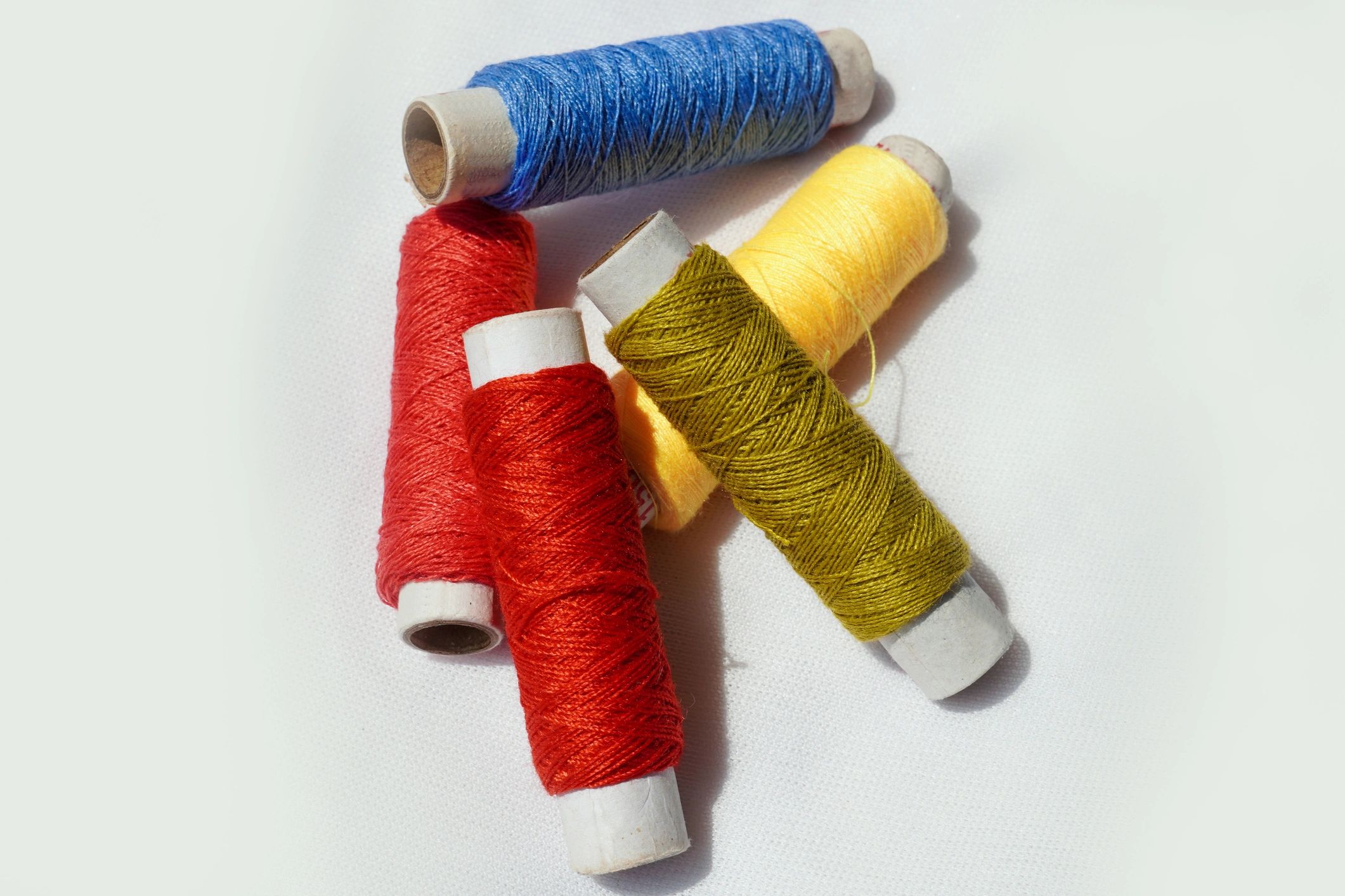 Colorful textile threads representing fabric detail and craftsmanship