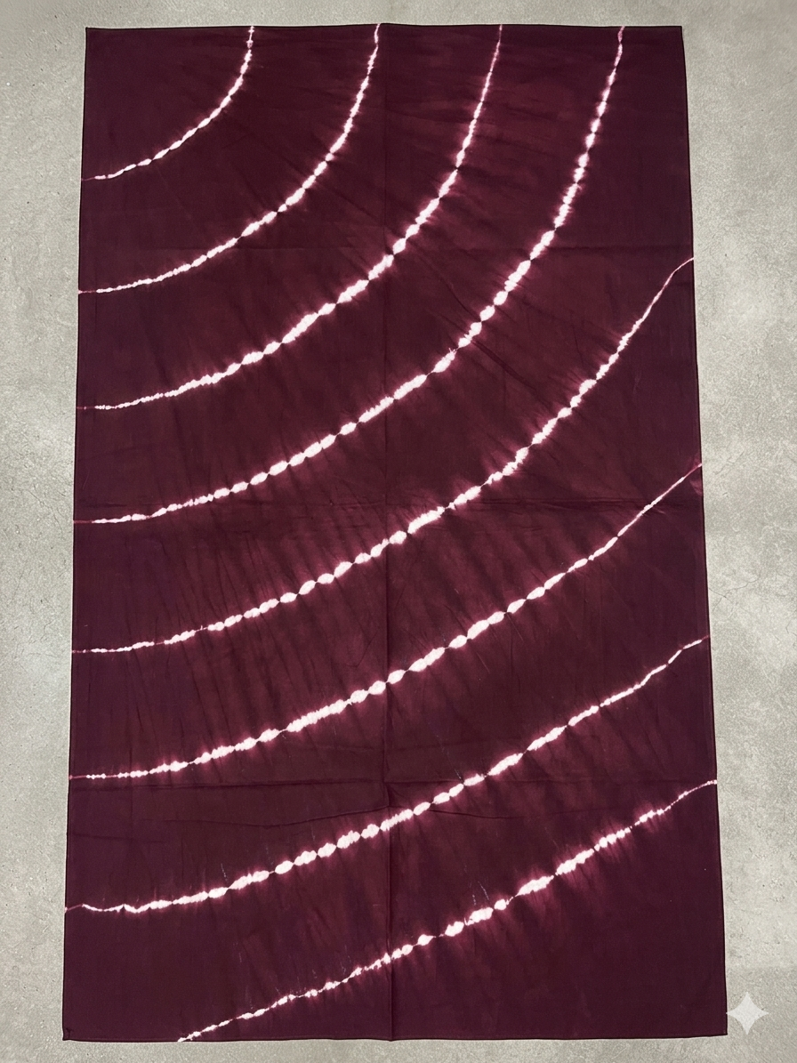 STYLE BY HEENA Wine Burgundy Shibori Cotton Nighty Fabric for Women | 3 Meter Unstitched Dress Material - Image 2