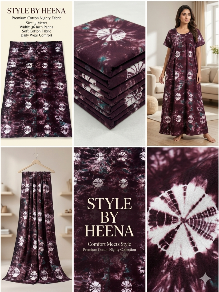 Diamond Wax Batik Cotton Nighty Fabric 320 GSM – Wholesale (3 m piece)