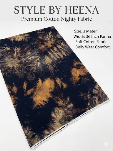 Combo Offer: Black Golden + Maroon Copper Shibori Bandhej Cotton Nighty Fabric (2 x 3 Meter) - Image 5