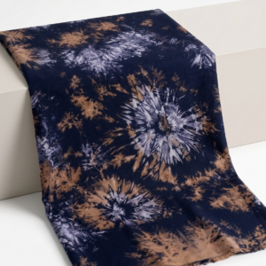 Combo Offer: Navy Blue Bronze + Purple Lavender Shibori Bandhej Cotton Nighty Fabric (2 x 3 Meter)